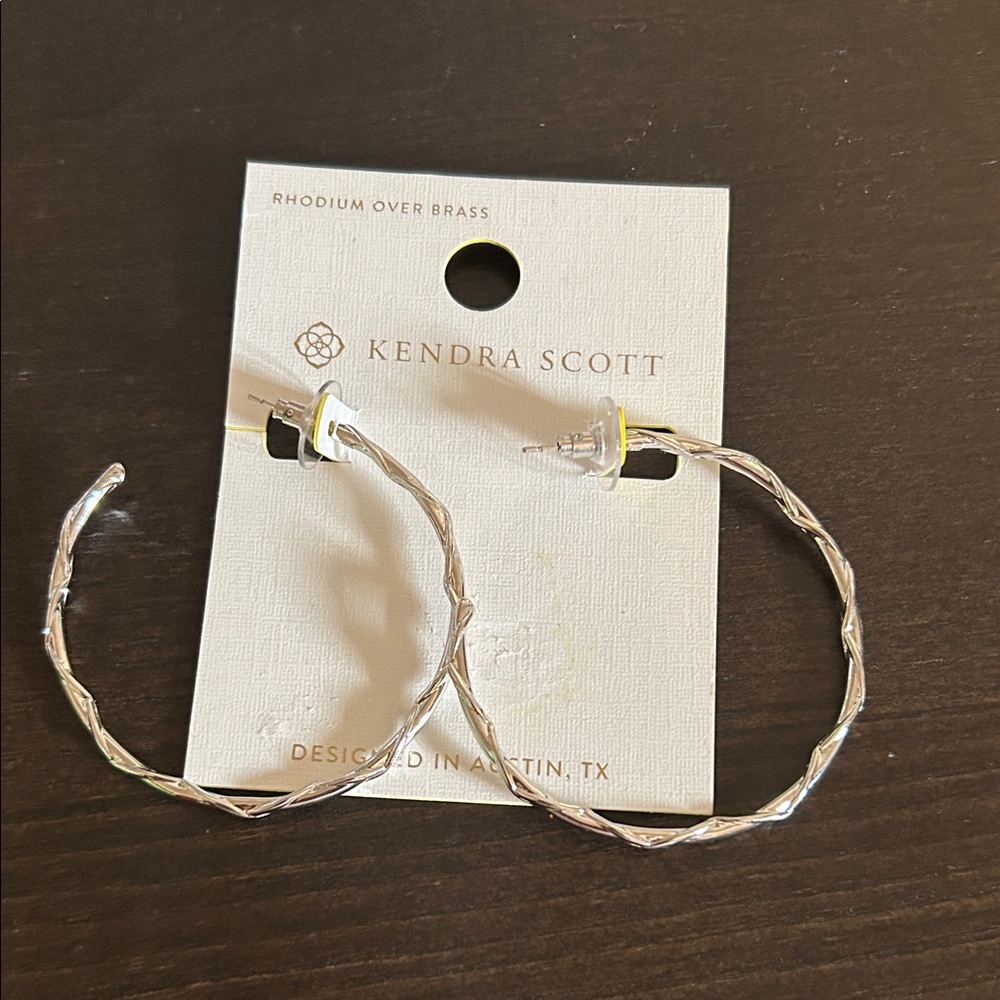 Kendra Scott Twisted Silver Hoop Earrings